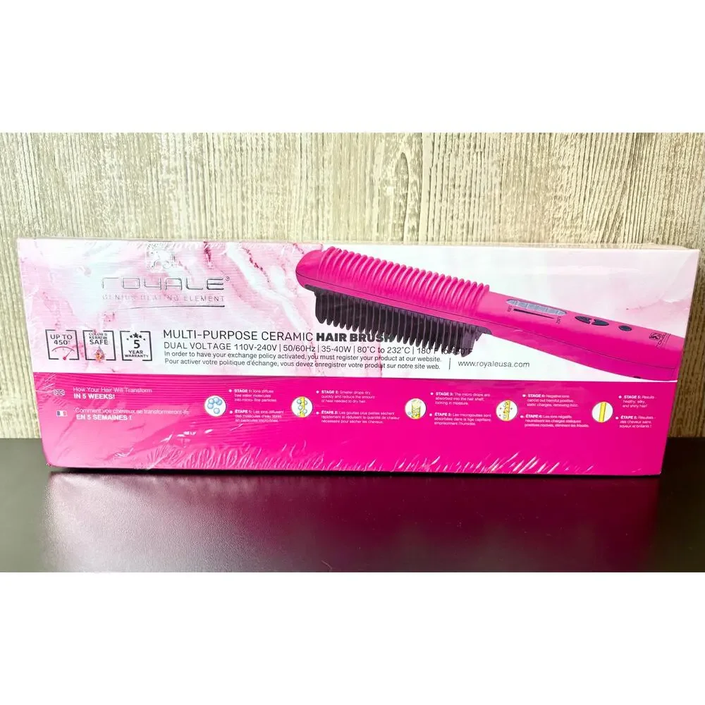 Royale Genius Multi-Purpose Ceramic Heating Hair Brush - Picture 1 of 4